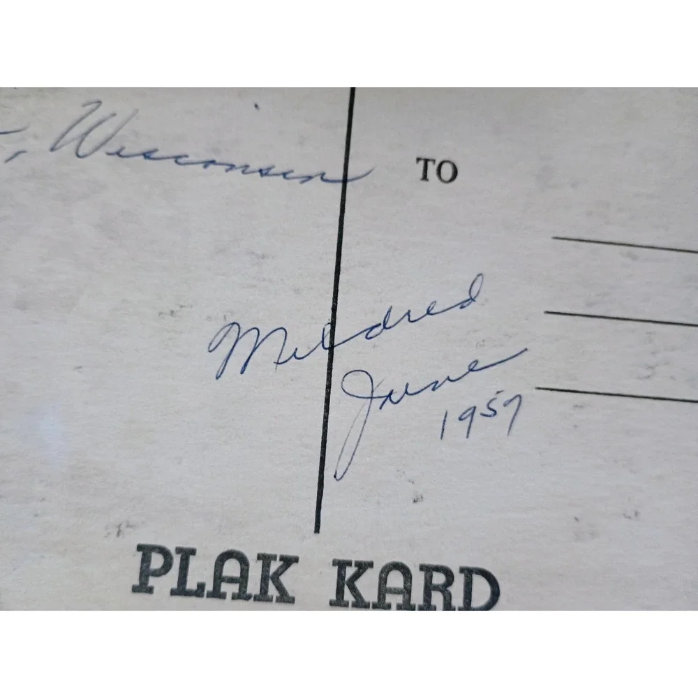 Vintage 1957 Plak Kard Humorous Office Sign Postcard Work Humor Racine Wisconsin